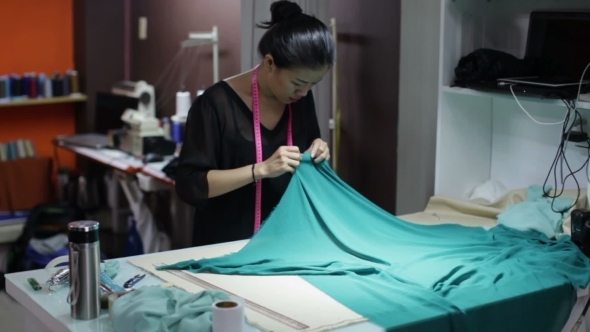 Asian Woman Tailor Fashion Clothes Dress Designer