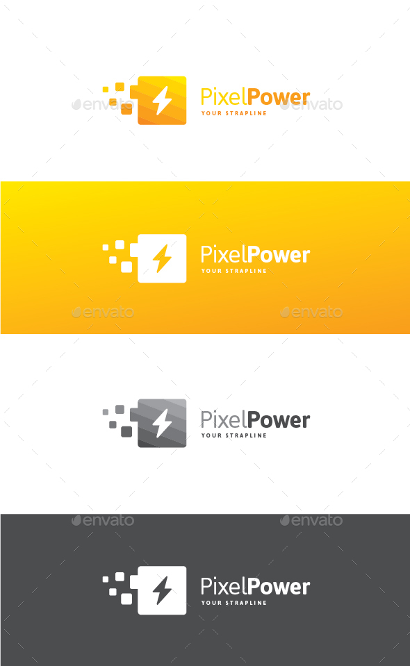 Pixel Power Logo - Symbols Logo Templates