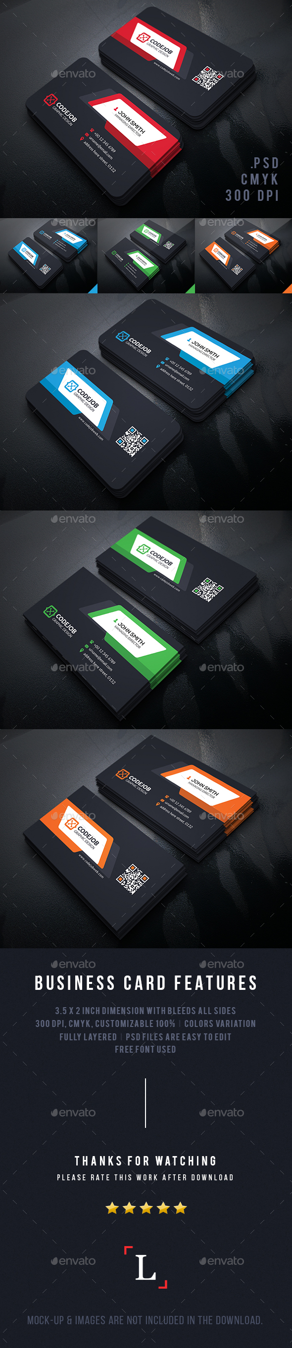 Shape Corporate Business Cards - Business Cards Print Templates