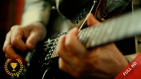 Electric Guitar Being Played in Studio