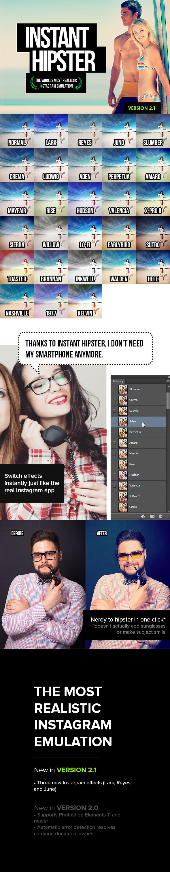 Instant Hipster - 27 Retro Effects - Photo Effects Actions