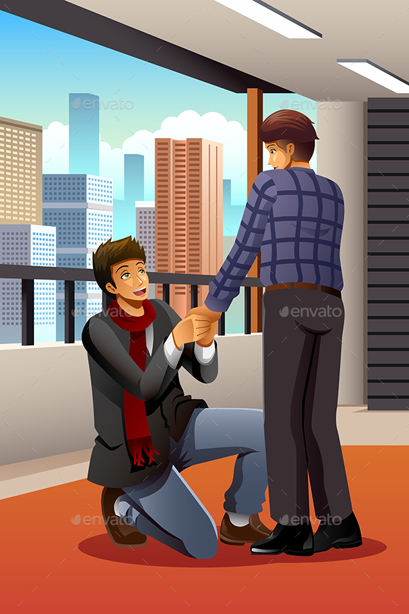Gay Man Proposing to His Boyfriend - People Characters