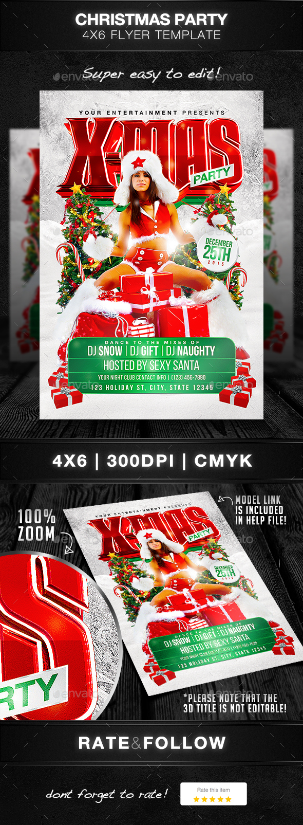 Christmas Party Flyer Template - Holidays Events