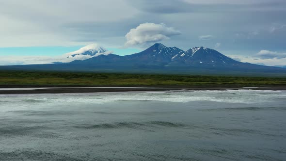 Beach with Black Sand on Kamchatka alt