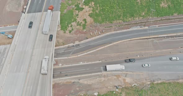 Repair site on the under renovation bridge with road under construction in the USA alt