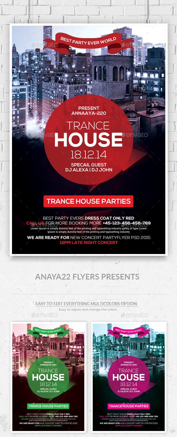 Electro Trance Flyer - Clubs & Parties Events