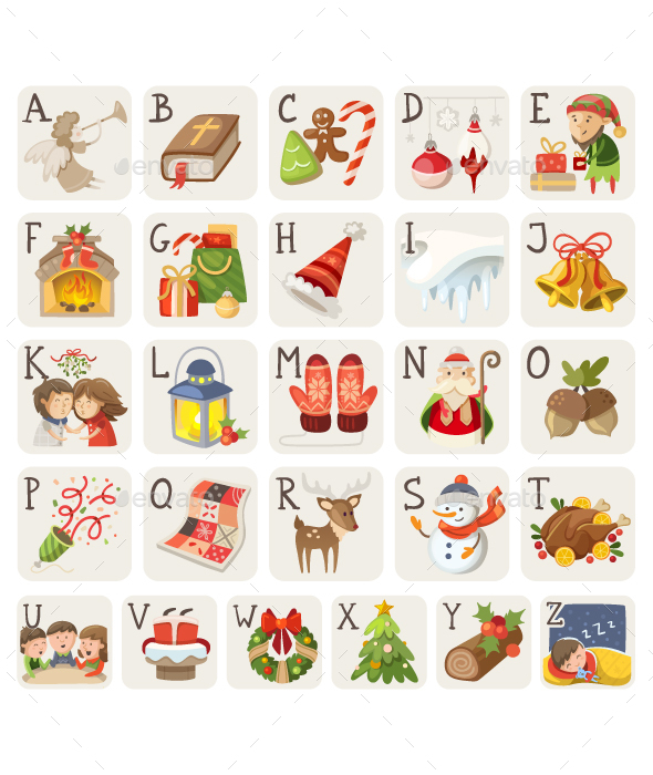 Christmas Alphabet By Moonery GraphicRiver