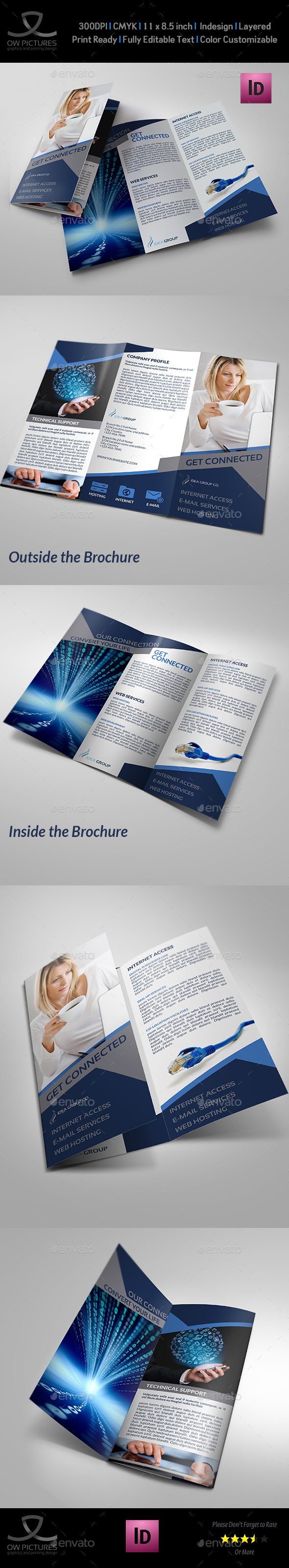 Internet Provider Services Tri-Fold Brochure - Brochures Print Templates