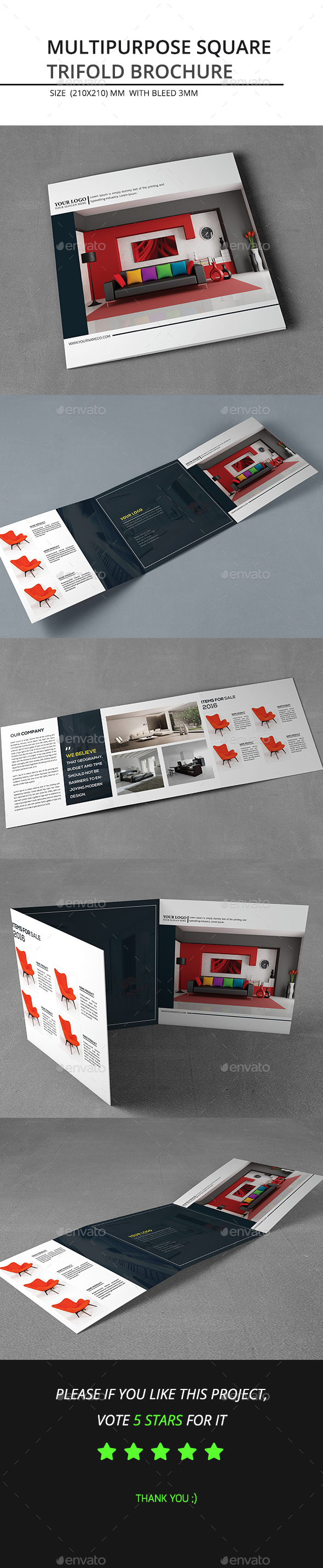 Multipurpose Square Trifold Brochure - Catalogs Brochures