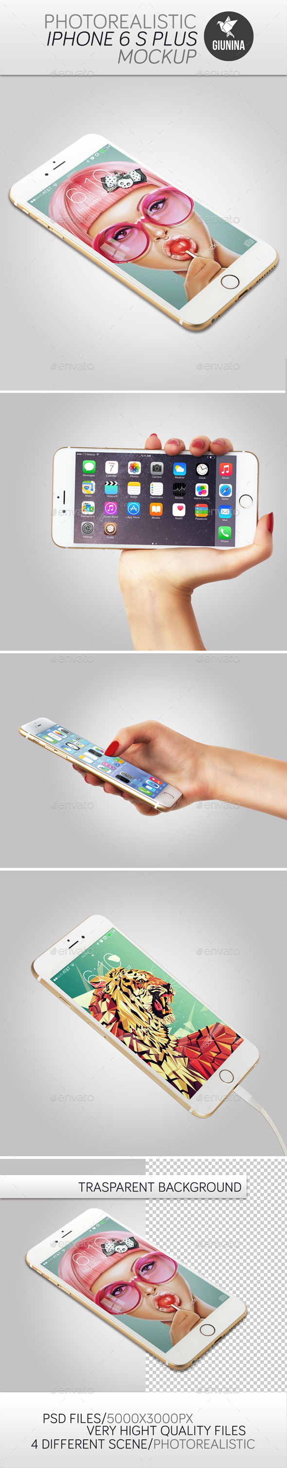 iPhone 6 S Plus Photorealistic Mockup - Graphics