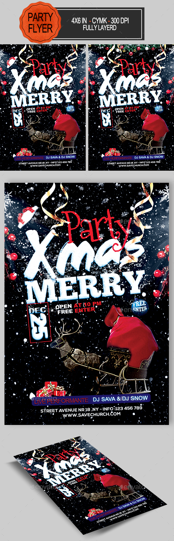 Merry Christmas Flyer - Holidays Events