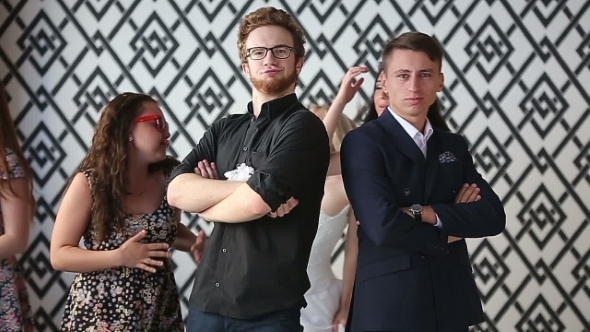 Company Of Friends Having Party, Dancing alt