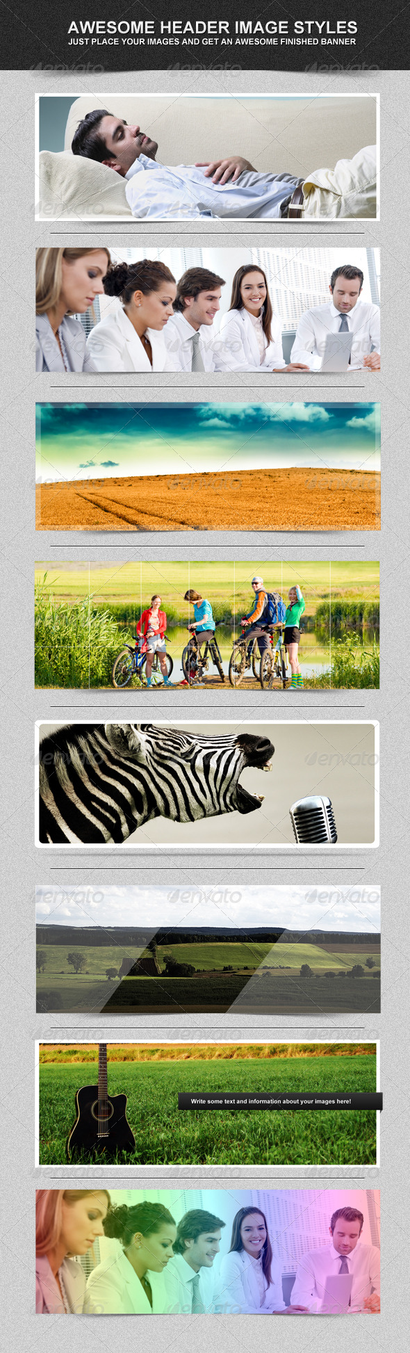 Banner - Header Image Styles - Sliders & Features Web Elements