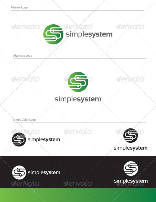Simple System Logo Design - LET-004 - Letters Logo Templates