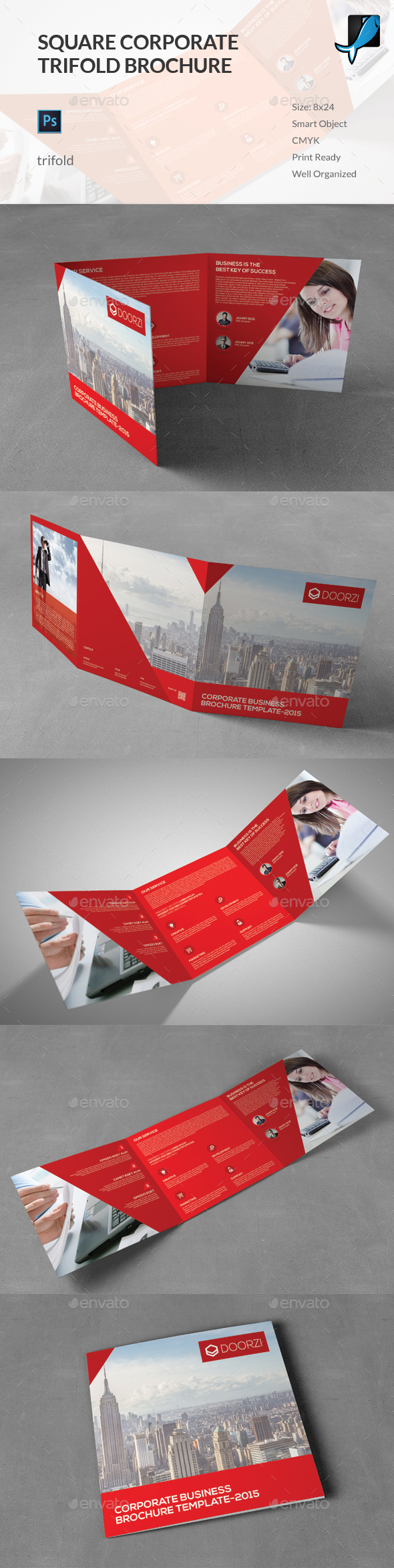 Square Corporate Trifold Brochure - Corporate Brochures