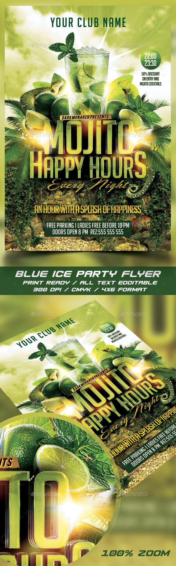Mojito Happy Hours Flyer - Events Flyers