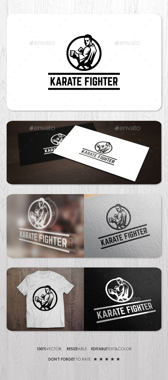 Karate Fighter Logo - Humans Logo Templates