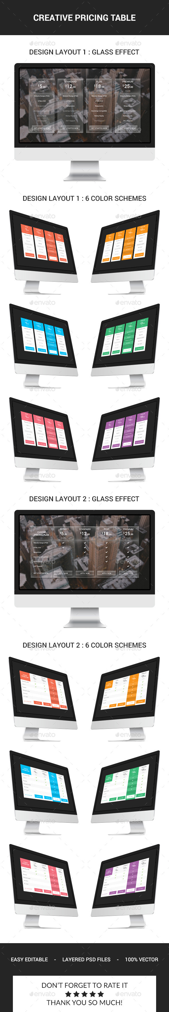 Creative Pricing Table - Tables Web Elements