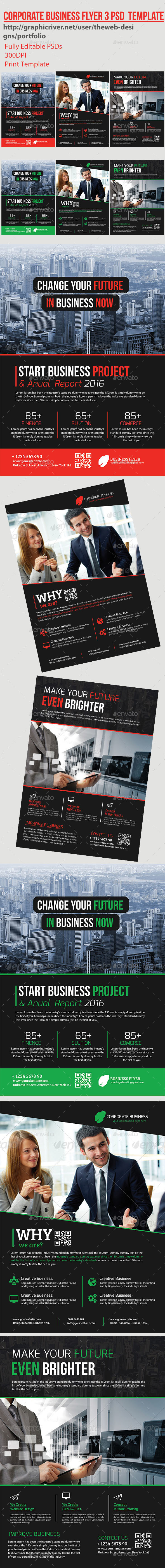 Corporate Business Flyers 3 Psd Template - Flyers Print Templates