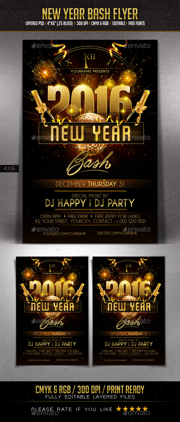 New Year Bash Flyer - Events Flyers