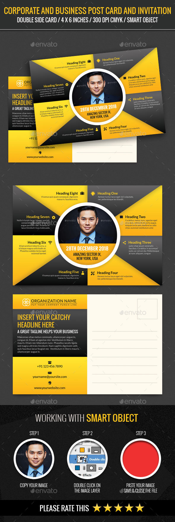 Corporate and Business Post Card Template - Cards & Invites Print Templates