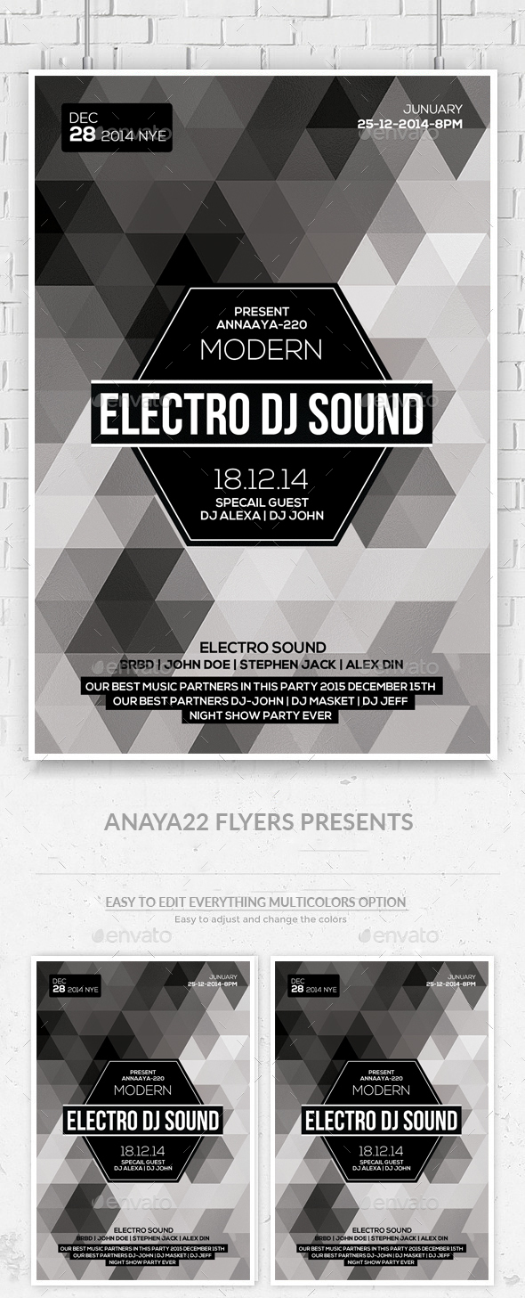 Minimal Geometric Flyer Psd - Clubs & Parties Events