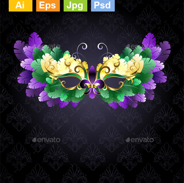 Mardi Gras Mask of Feathers - Miscellaneous Seasons/Holidays