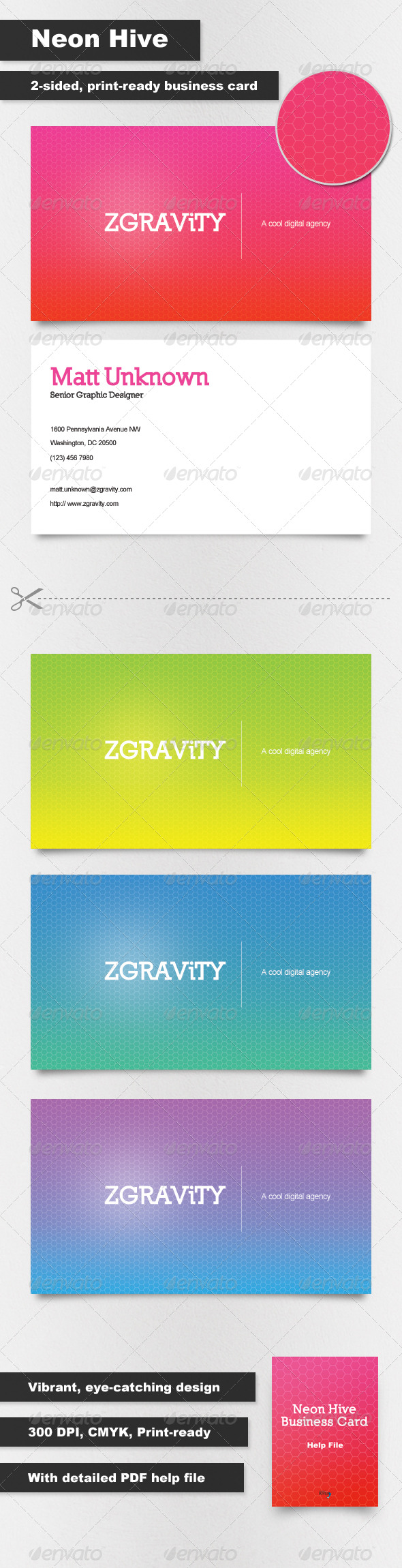 Neon Hive Business Cards - Creative Business Cards