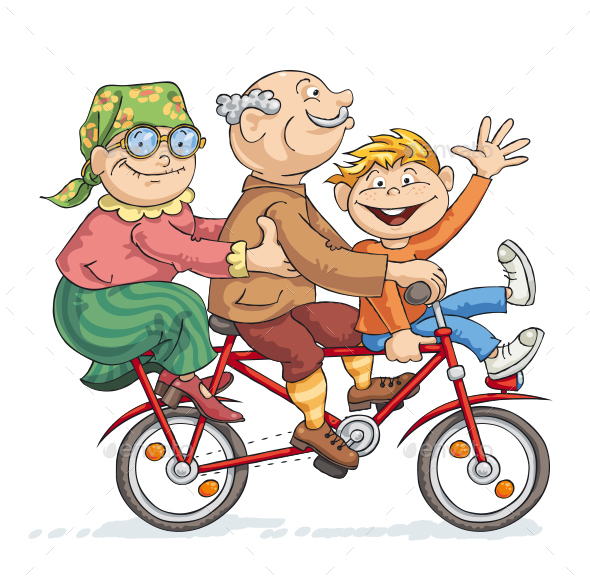 Fun Bike Ride - People Characters