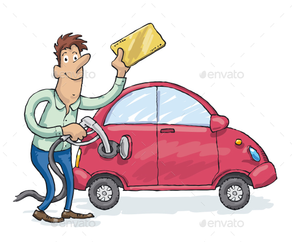 Man with the Fuel Discount Coupon - People Characters