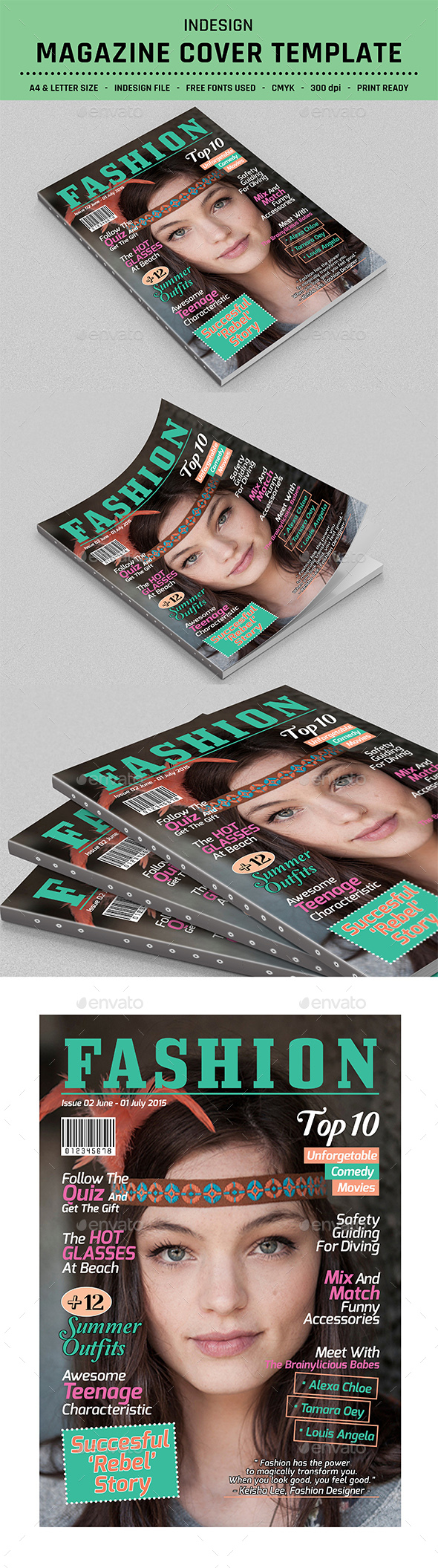 Magazine Cover Template Indesign by javismum | GraphicRiver