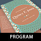 Turquoise A5 Tri-Fold Funeral Program Template