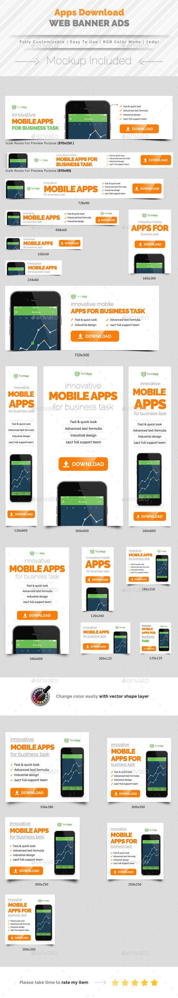 Apps Download Banner Ads - Banners & Ads Web Elements