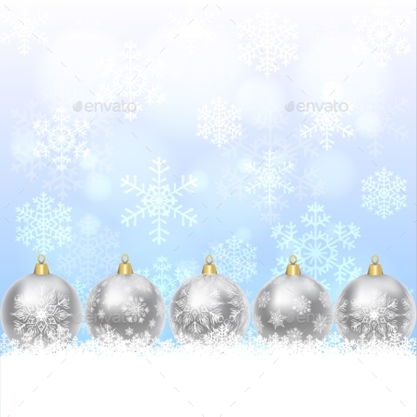 Silver Balls With Snowflakes Ornament - Christmas Seasons/Holidays