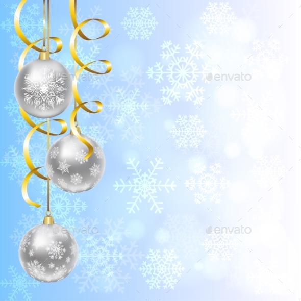 Silver Balls With Snowflakes Ornament - Christmas Seasons/Holidays