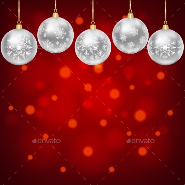 Silver Balls With Snowflakes Ornament - Christmas Seasons/Holidays