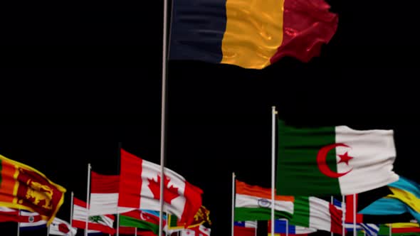 Chad Flag With World Flags In Alpha Channel