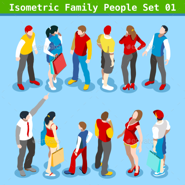 Family Set 01 People Isometric - People Characters