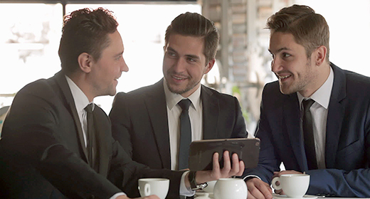 Business lunch in a restaurant, cafe, coffee shop
