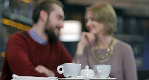 Celebrating a Valentine's Day at a restaurant