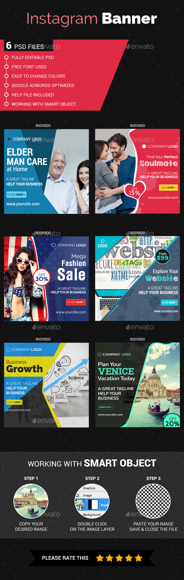 Multipurpose Instagram Templates - Banners & Ads Web Elements