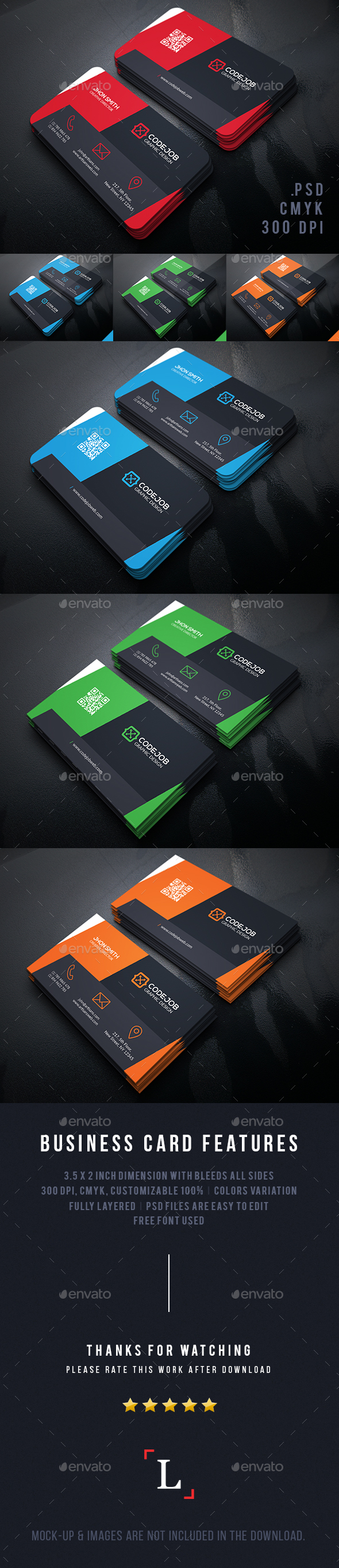 Shape Modern Business Cards - Business Cards Print Templates