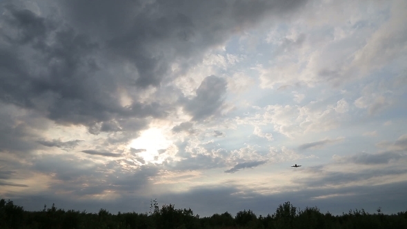 Airplane In The Sky Landing