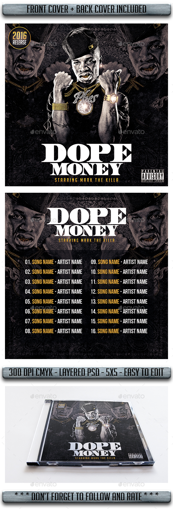 Mixtape Cover Template - CD & DVD Artwork Print Templates