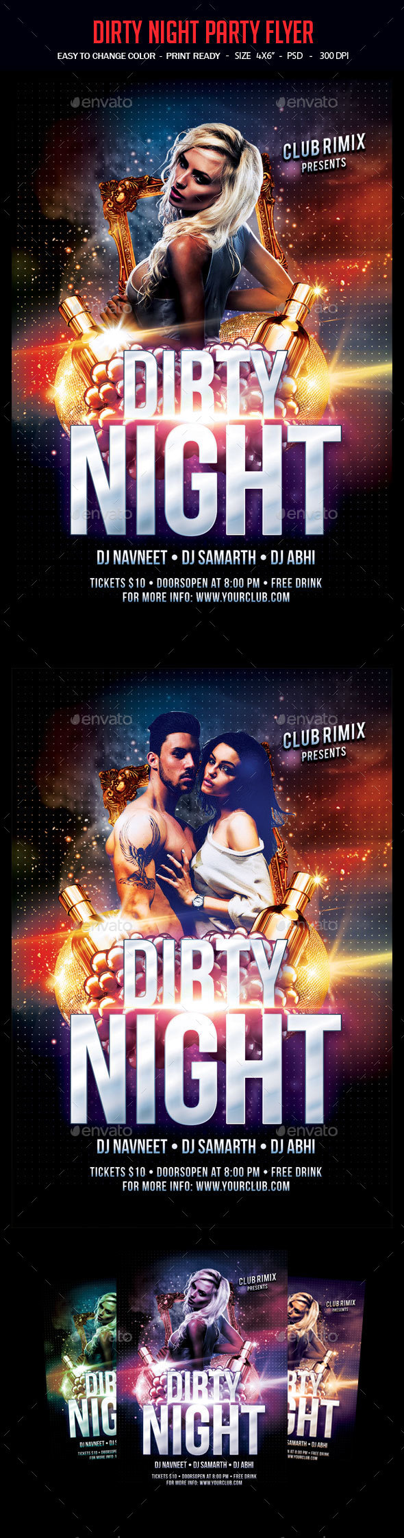 Dirty Night Party Flyer - Clubs & Parties Events