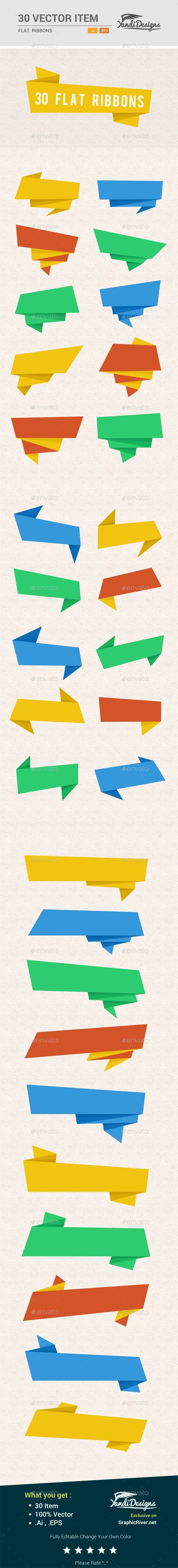 Flat Ribbons - Decorative Symbols Decorative