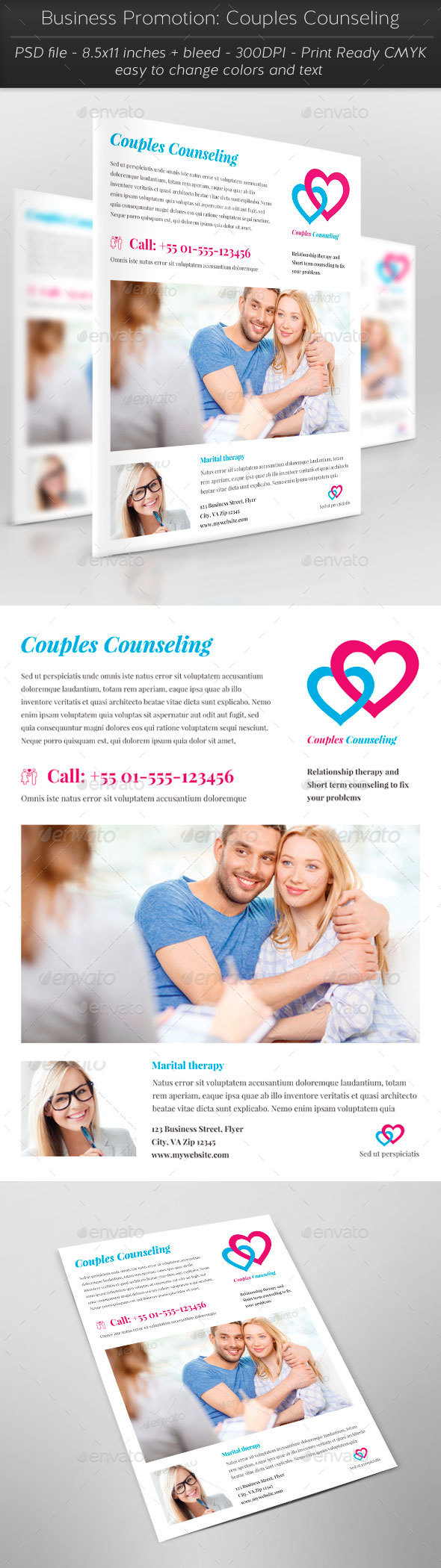 Business Promotion: Couples Counseling - Flyers Print Templates