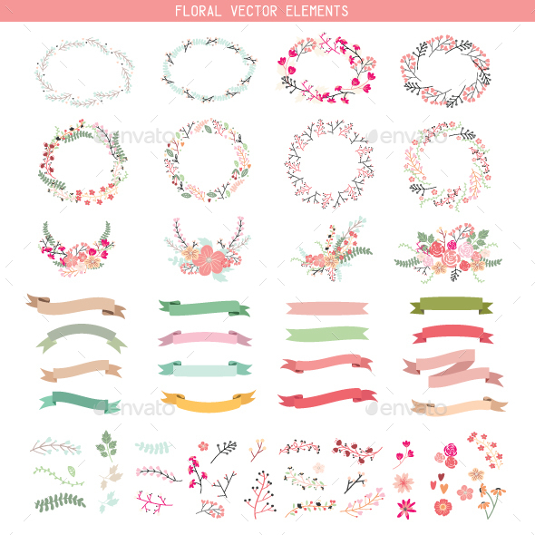 Floral Frame Wedding Element - Decorative Symbols Decorative