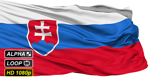 Isolated Waving National Flag Of Slovakia