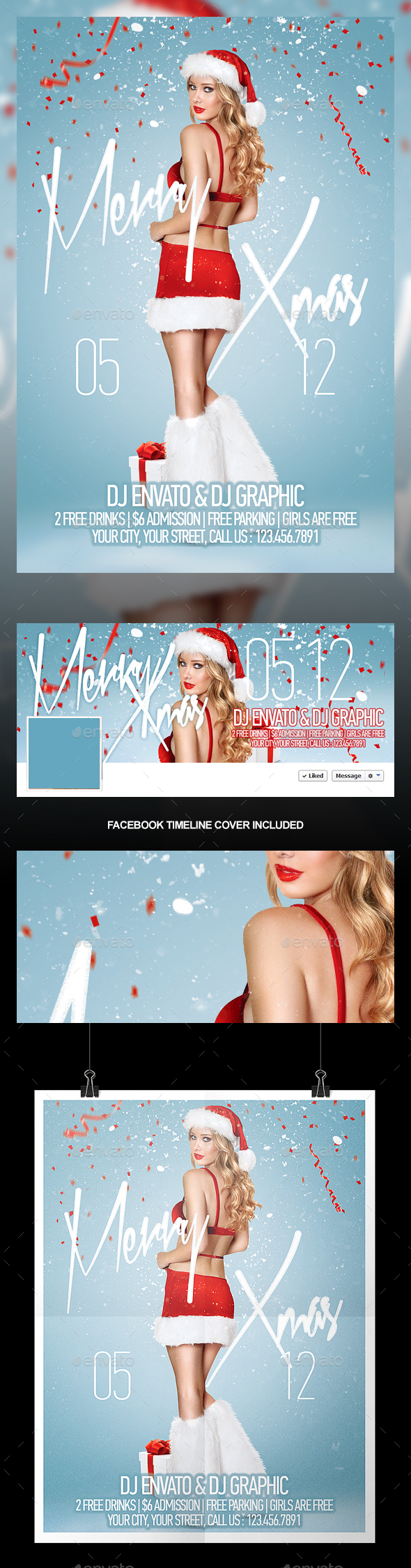 Merry Xmas Party Flyer - Print Templates